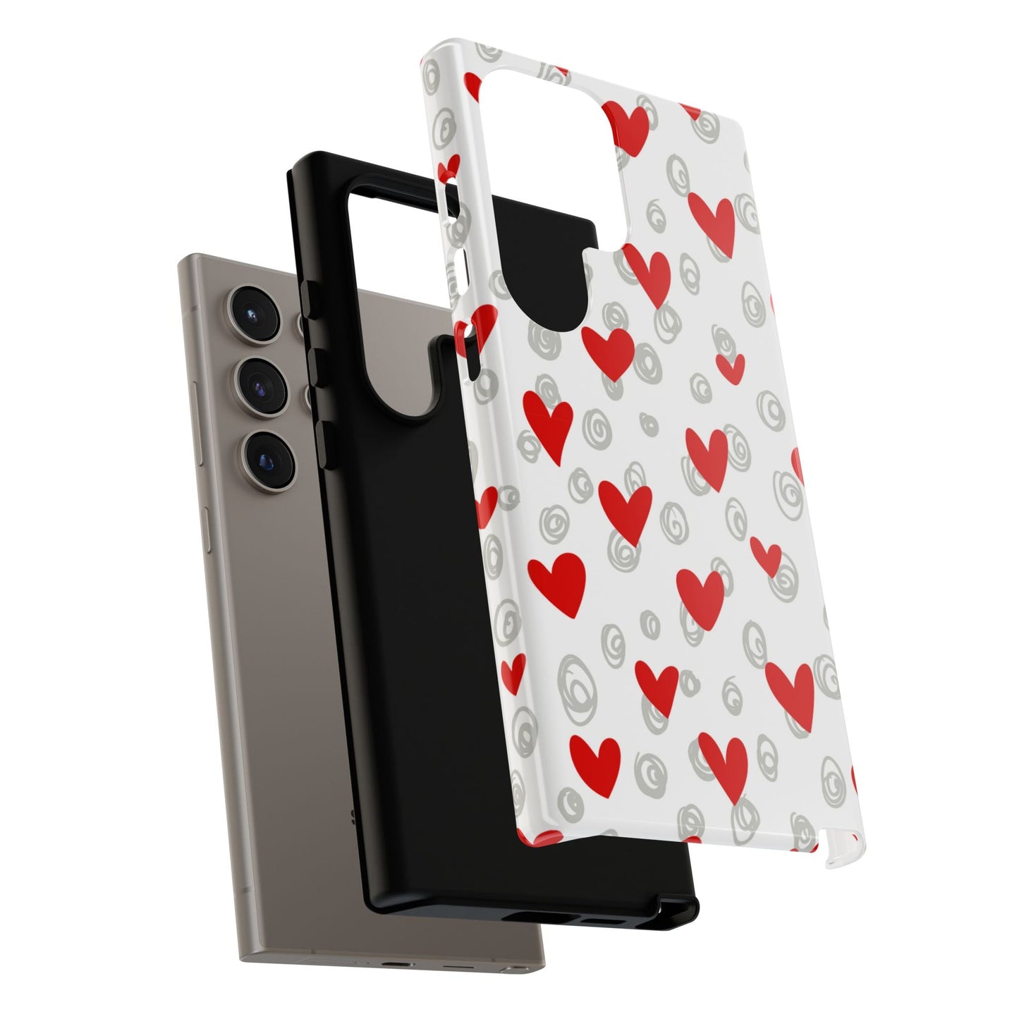 Red Hearts & Doodles – Samsung Galaxy Case - BOGO Cases