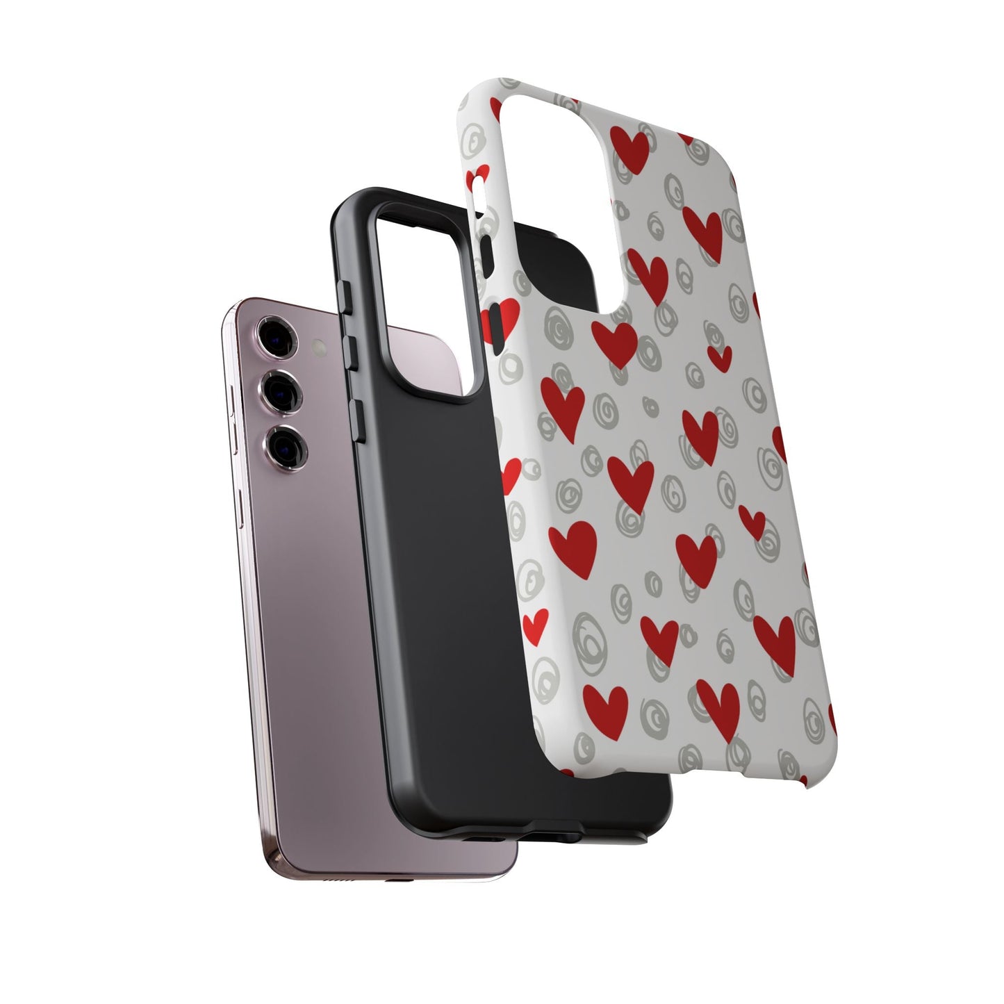 Red Hearts & Doodles – Samsung Galaxy Case - BOGO Cases