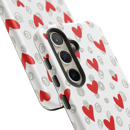 Red Hearts & Doodles – Samsung Galaxy Case - BOGO Cases