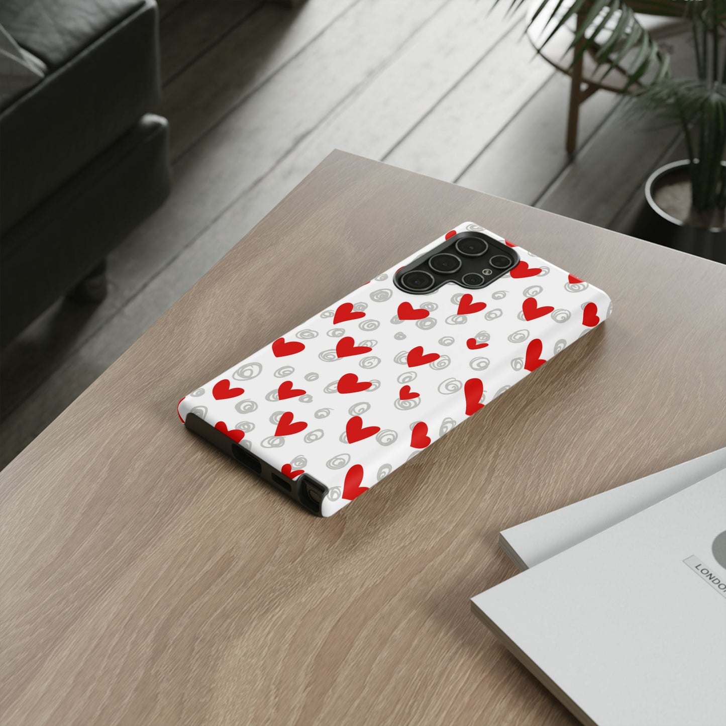 Red Hearts & Doodles – Samsung Galaxy Case - BOGO Cases