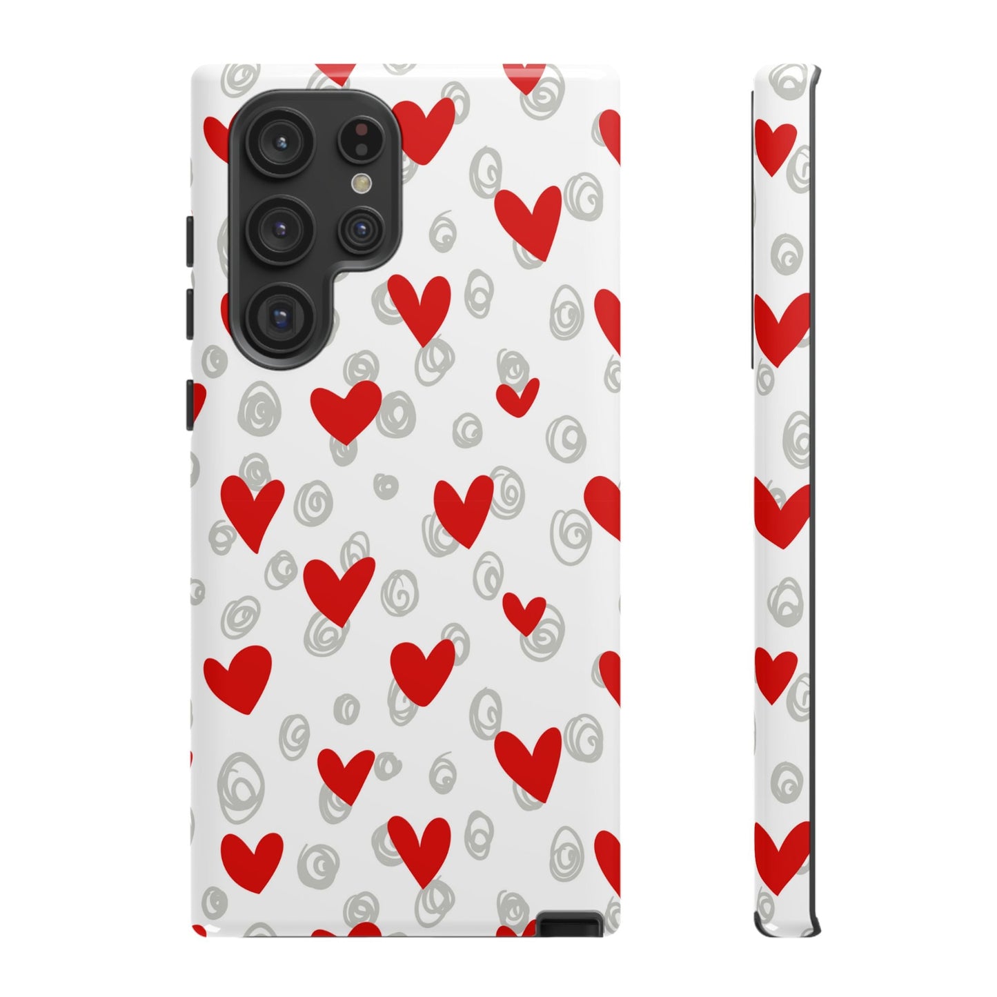 Red Hearts & Doodles – Samsung Galaxy Case - BOGO Cases