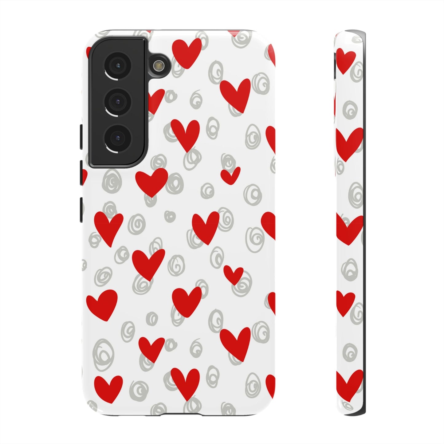 Red Hearts & Doodles – Samsung Galaxy Case - BOGO Cases