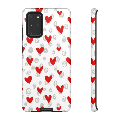 Red Hearts & Doodles – Samsung Galaxy Case - BOGO Cases