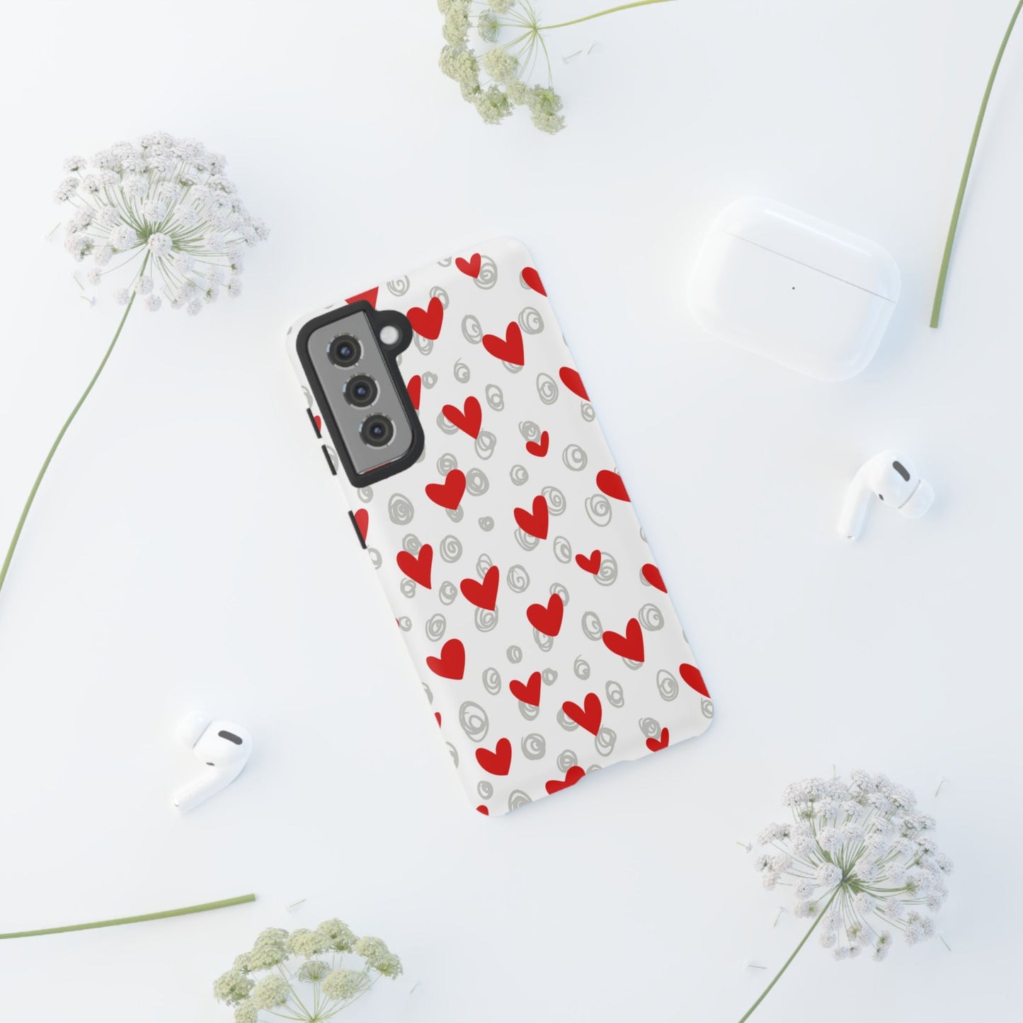 Red Hearts & Doodles – Samsung Galaxy Case - BOGO Cases