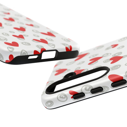 Red Hearts & Doodles – Samsung Galaxy Case - BOGO Cases