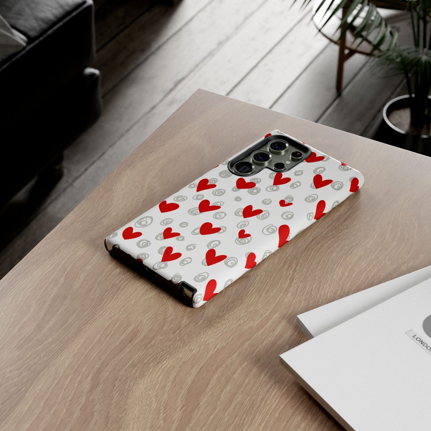 Red Hearts & Doodles – Samsung Galaxy Case - BOGO Cases
