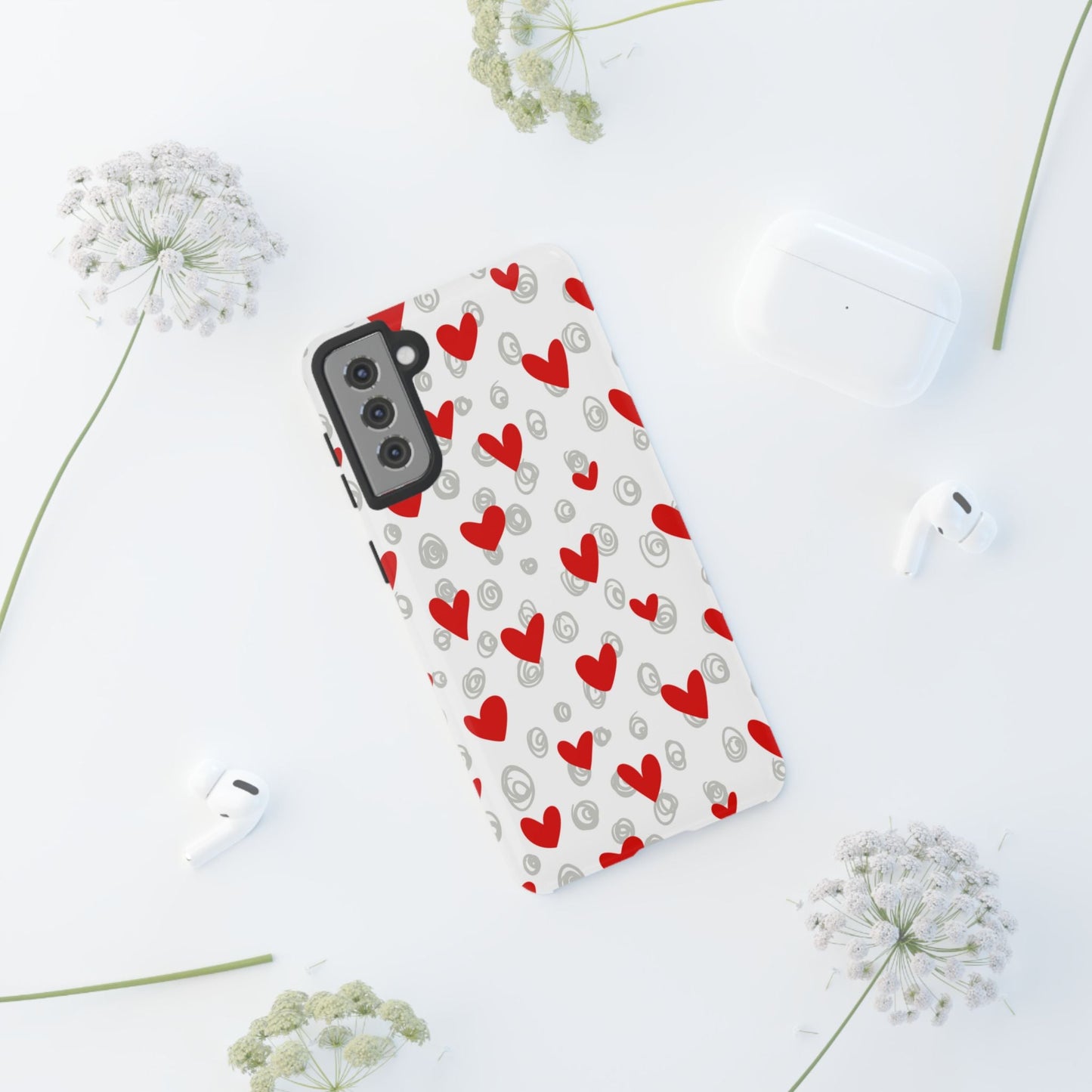Red Hearts & Doodles – Samsung Galaxy Case - BOGO Cases
