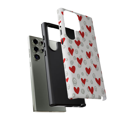 Red Hearts & Doodles – Samsung Galaxy Case - BOGO Cases