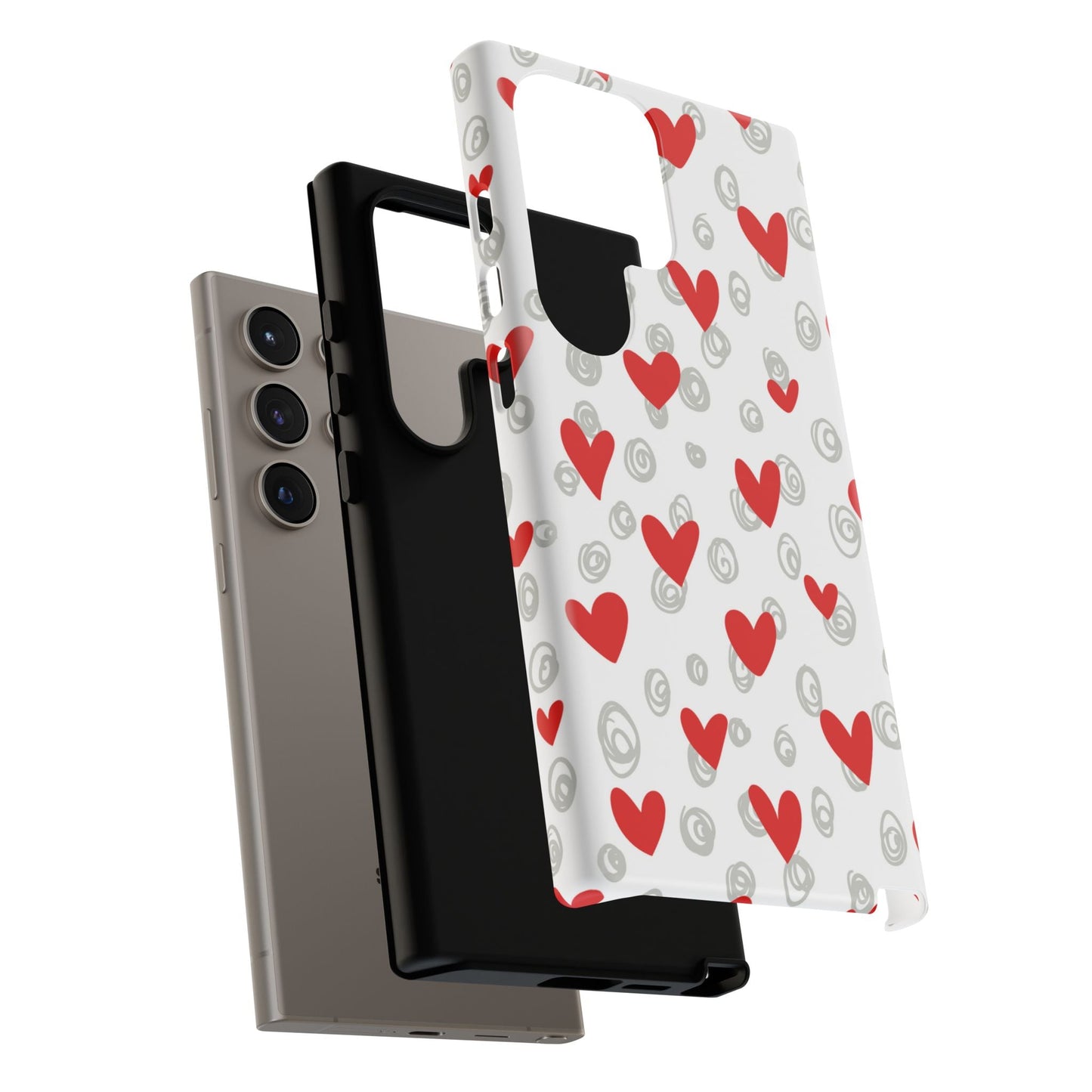 Red Hearts & Doodles – Samsung Galaxy Case - BOGO Cases
