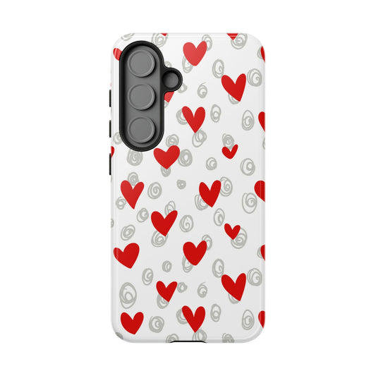 Red Hearts & Doodles – Samsung Galaxy Case - BOGO Cases