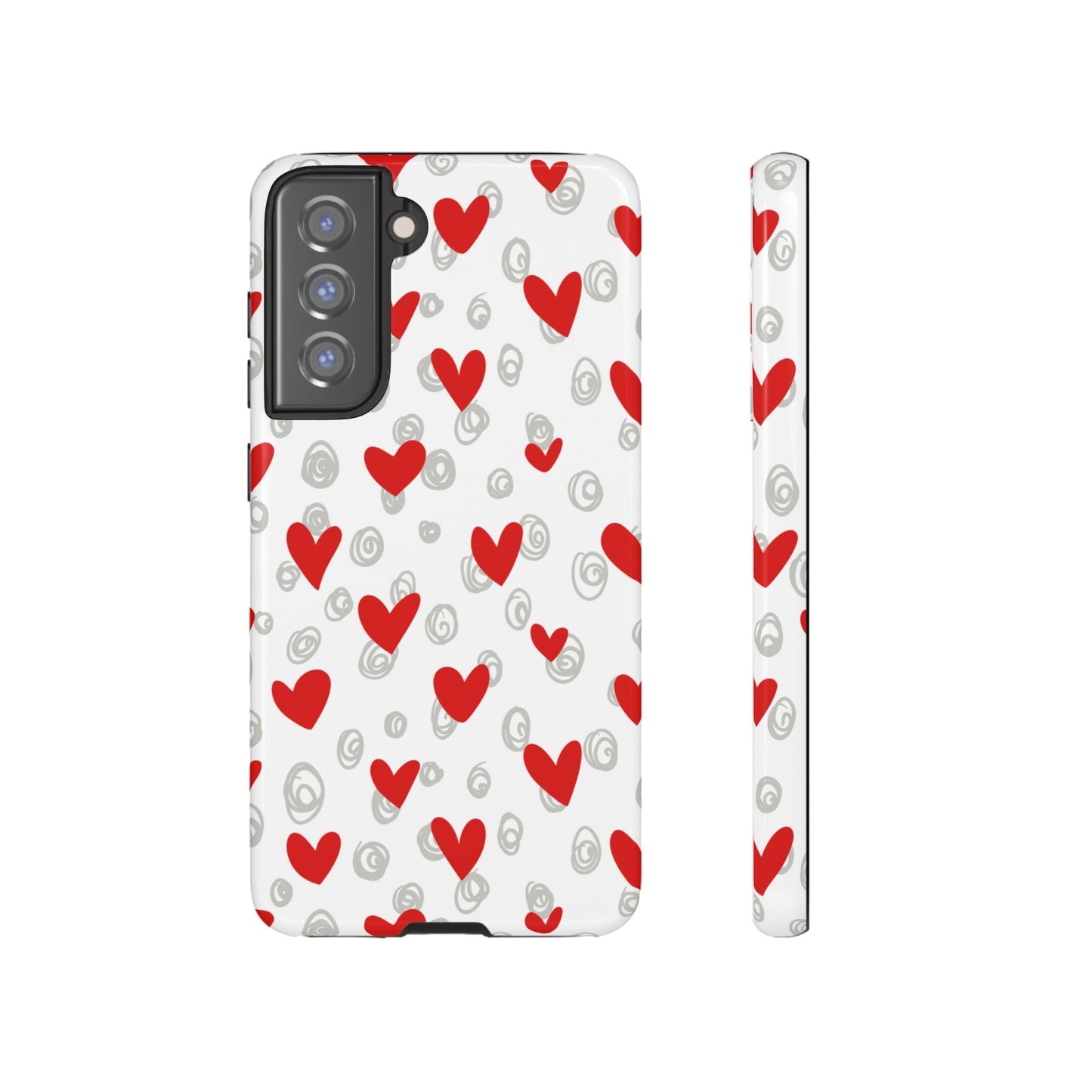 Red Hearts & Doodles – Samsung Galaxy Case - BOGO Cases