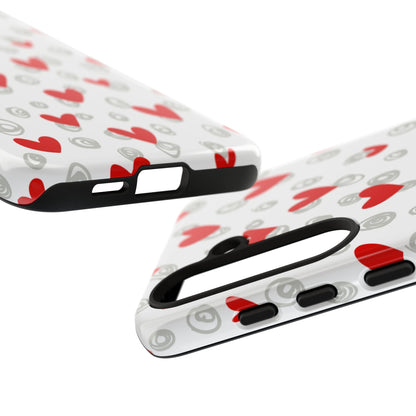 Red Hearts & Doodles – Samsung Galaxy Case - BOGO Cases