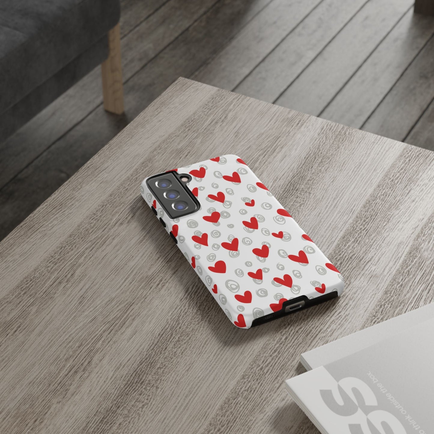 Red Hearts & Doodles – Samsung Galaxy Case - BOGO Cases