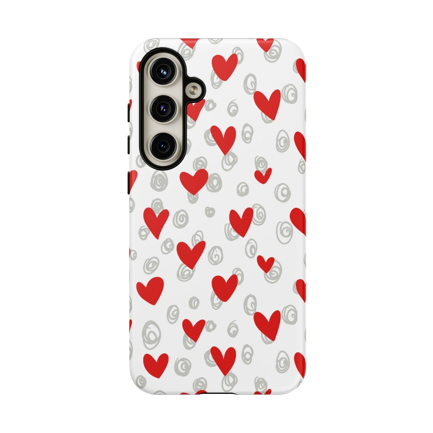 Red Hearts & Doodles – Samsung Galaxy Case - BOGO Cases