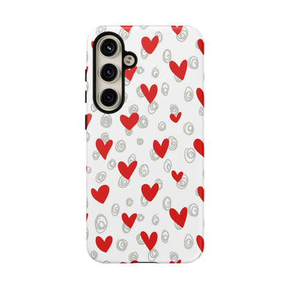 Red Hearts & Doodles – Samsung Galaxy Case - BOGO Cases