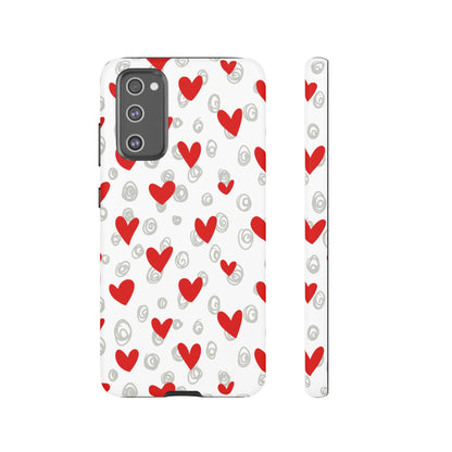 Red Hearts & Doodles – Samsung Galaxy Case - BOGO Cases