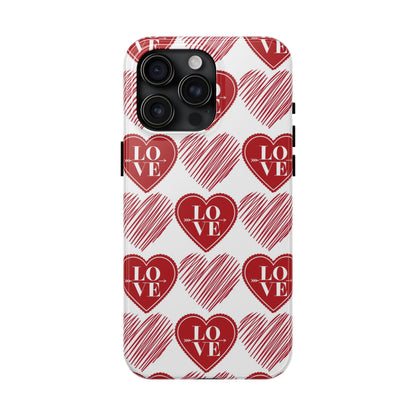 Red Love Heart Pattern – iPhone Series Case - BOGO Cases