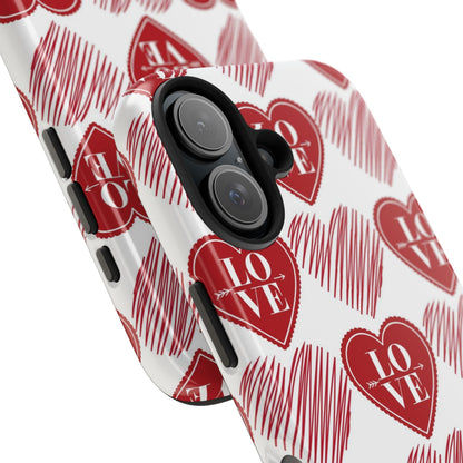 Red Love Heart Pattern – iPhone Series Case - BOGO Cases