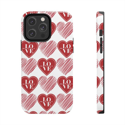 Red Love Heart Pattern – iPhone Series Case - BOGO Cases