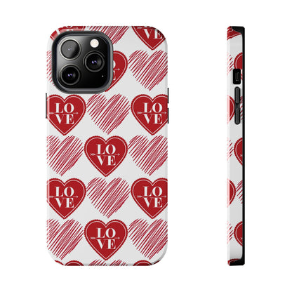 Red Love Heart Pattern – iPhone Series Case - BOGO Cases