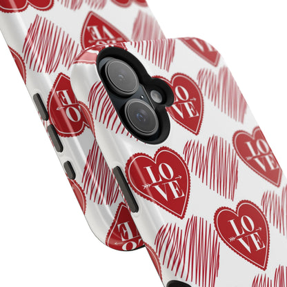 Red Love Heart Pattern – MagSafe - BOGO Cases