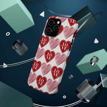 Red Love Heart Pattern – MagSafe - BOGO Cases