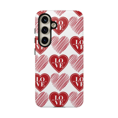 Red Love Heart Pattern – Samsung Galaxy Case - BOGO Cases