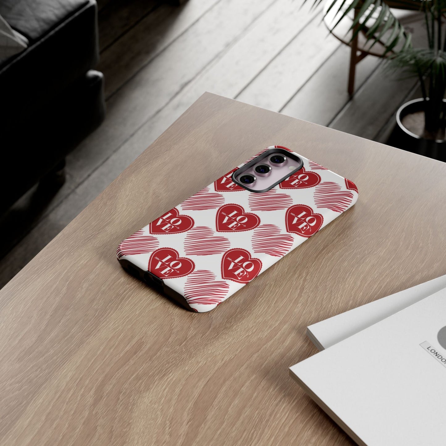 Red Love Heart Pattern – Samsung Galaxy Case - BOGO Cases