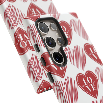 Red Love Heart Pattern – Samsung Galaxy Case - BOGO Cases