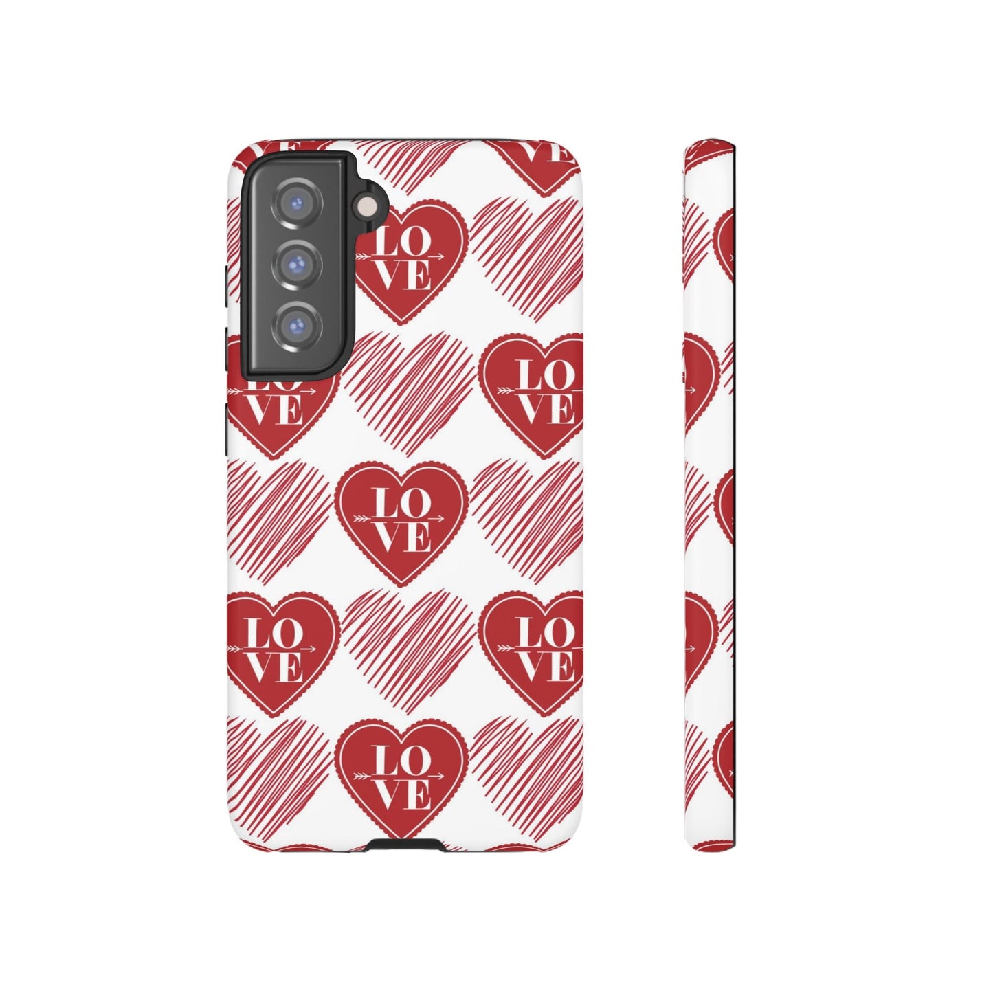 Red Love Heart Pattern – Samsung Galaxy Case - BOGO Cases