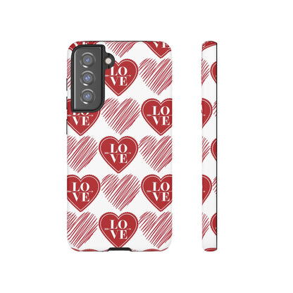 Red Love Heart Pattern – Samsung Galaxy Case - BOGO Cases