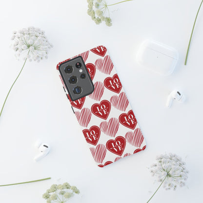 Red Love Heart Pattern – Samsung Galaxy Case - BOGO Cases