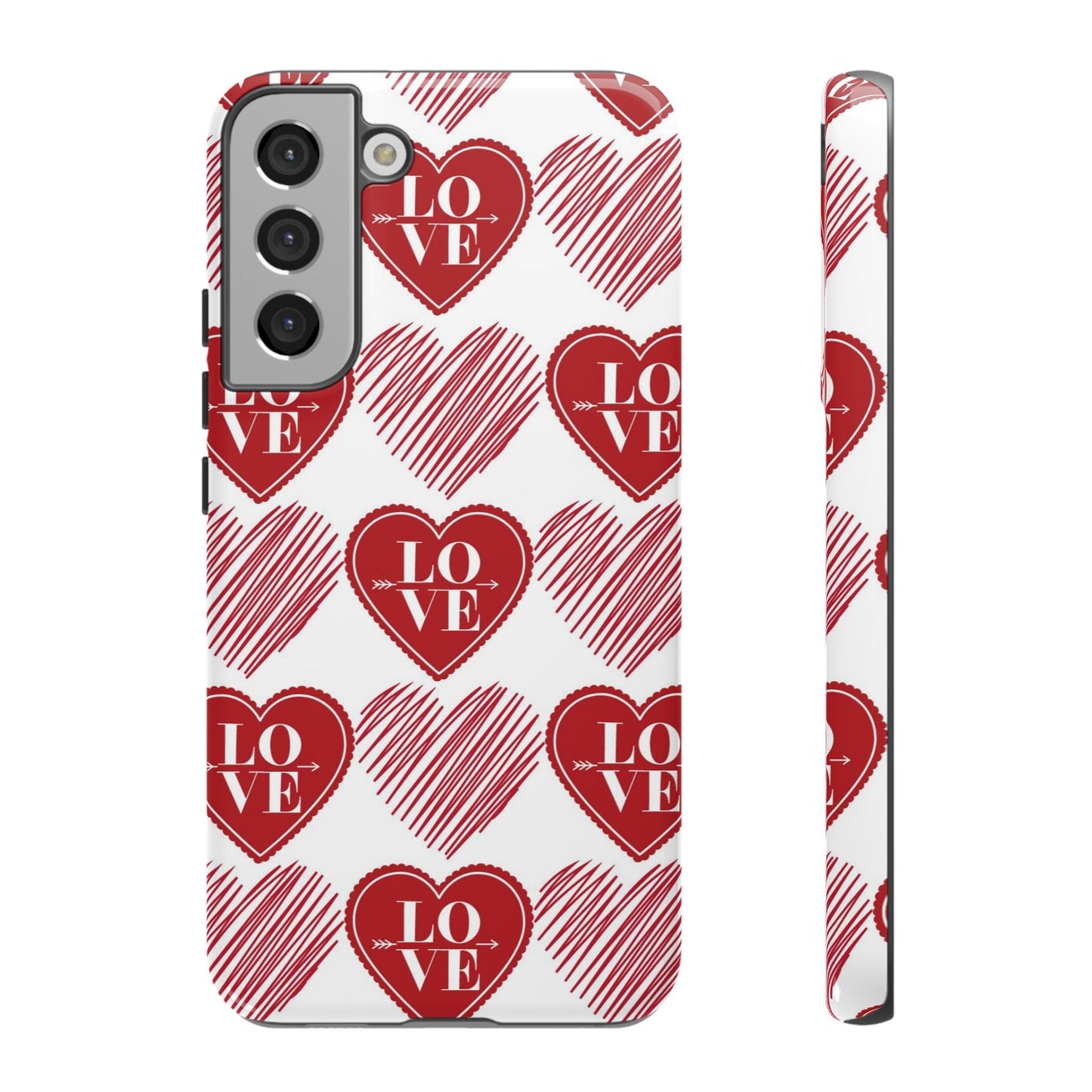 Red Love Heart Pattern – Samsung Galaxy Case - BOGO Cases