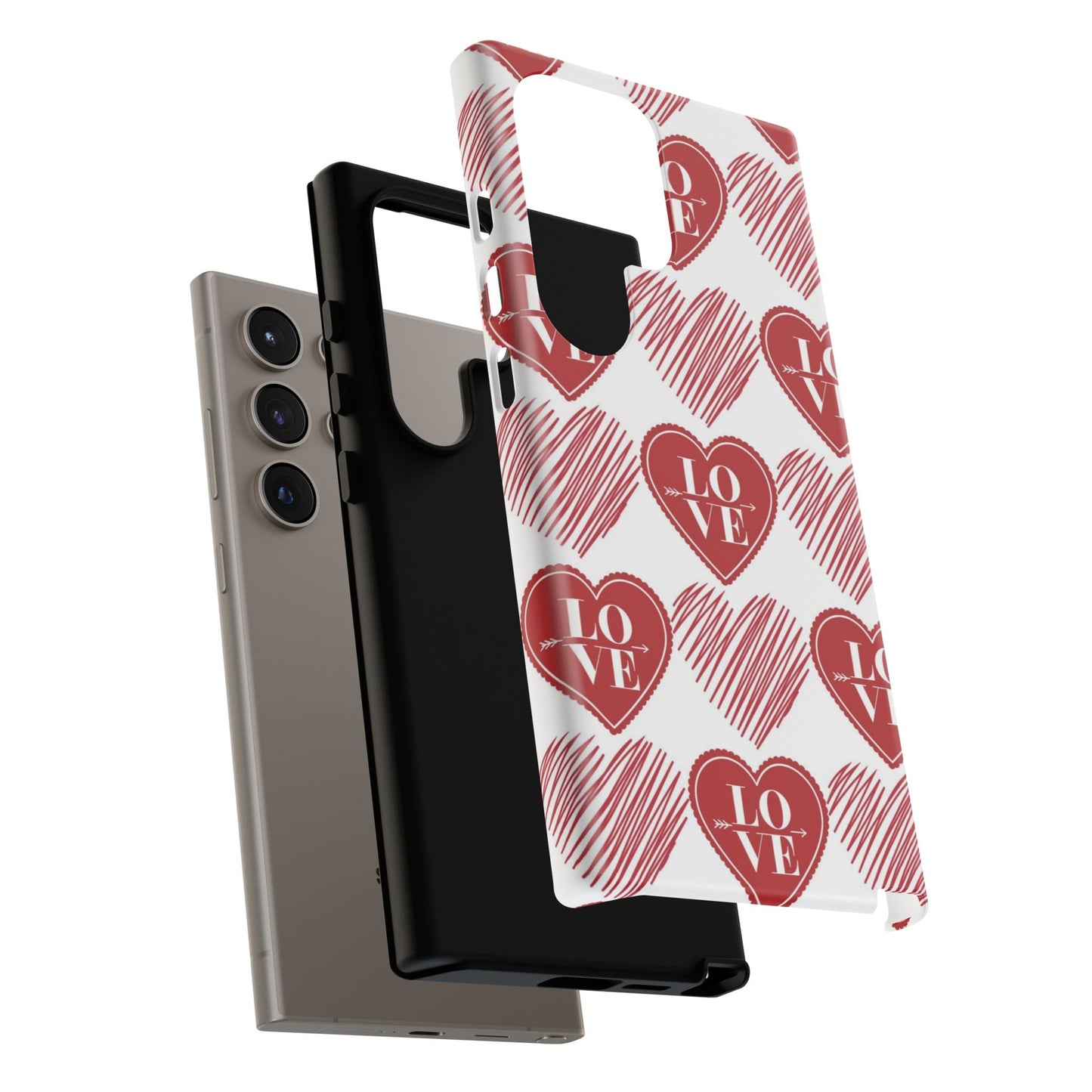 Red Love Heart Pattern – Samsung Galaxy Case - BOGO Cases