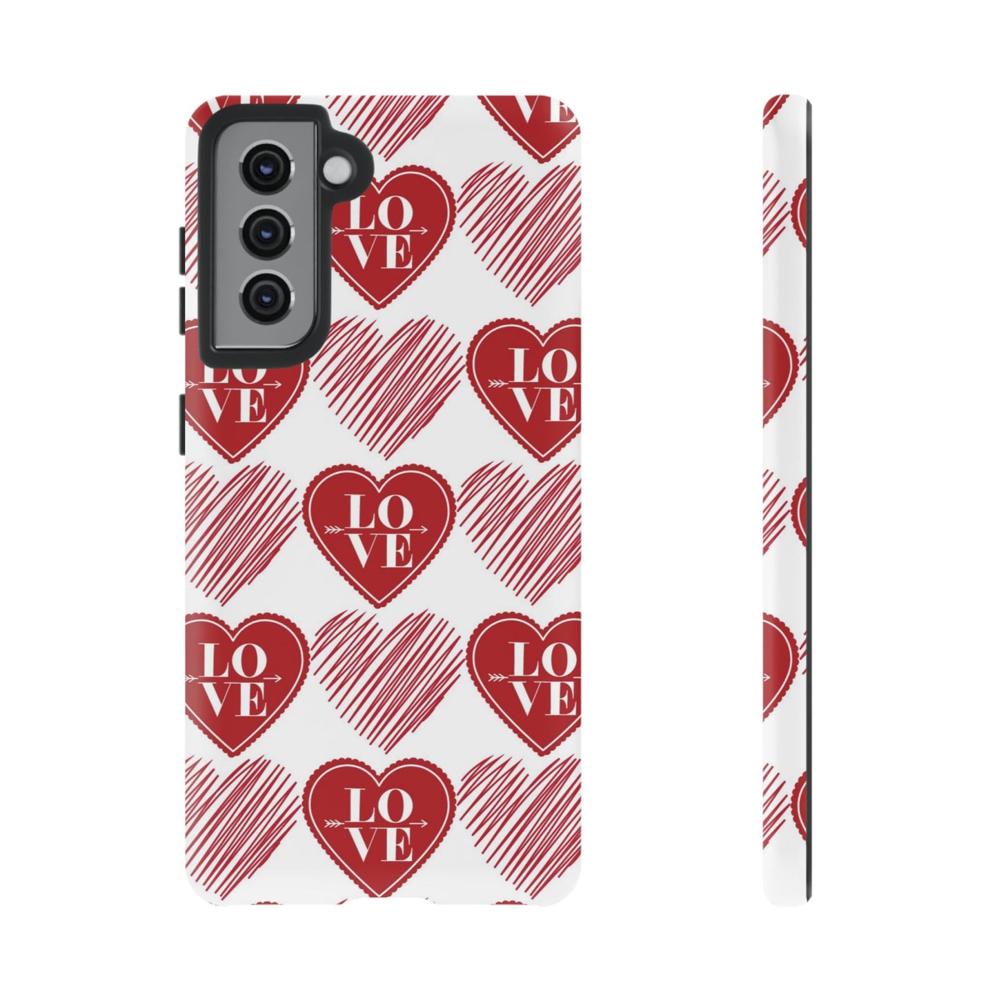 Red Love Heart Pattern – Samsung Galaxy Case - BOGO Cases