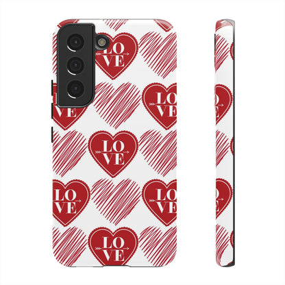 Red Love Heart Pattern – Samsung Galaxy Case - BOGO Cases