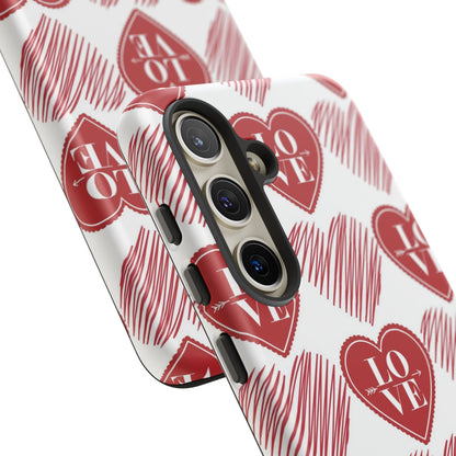 Red Love Heart Pattern – Samsung Galaxy Case - BOGO Cases