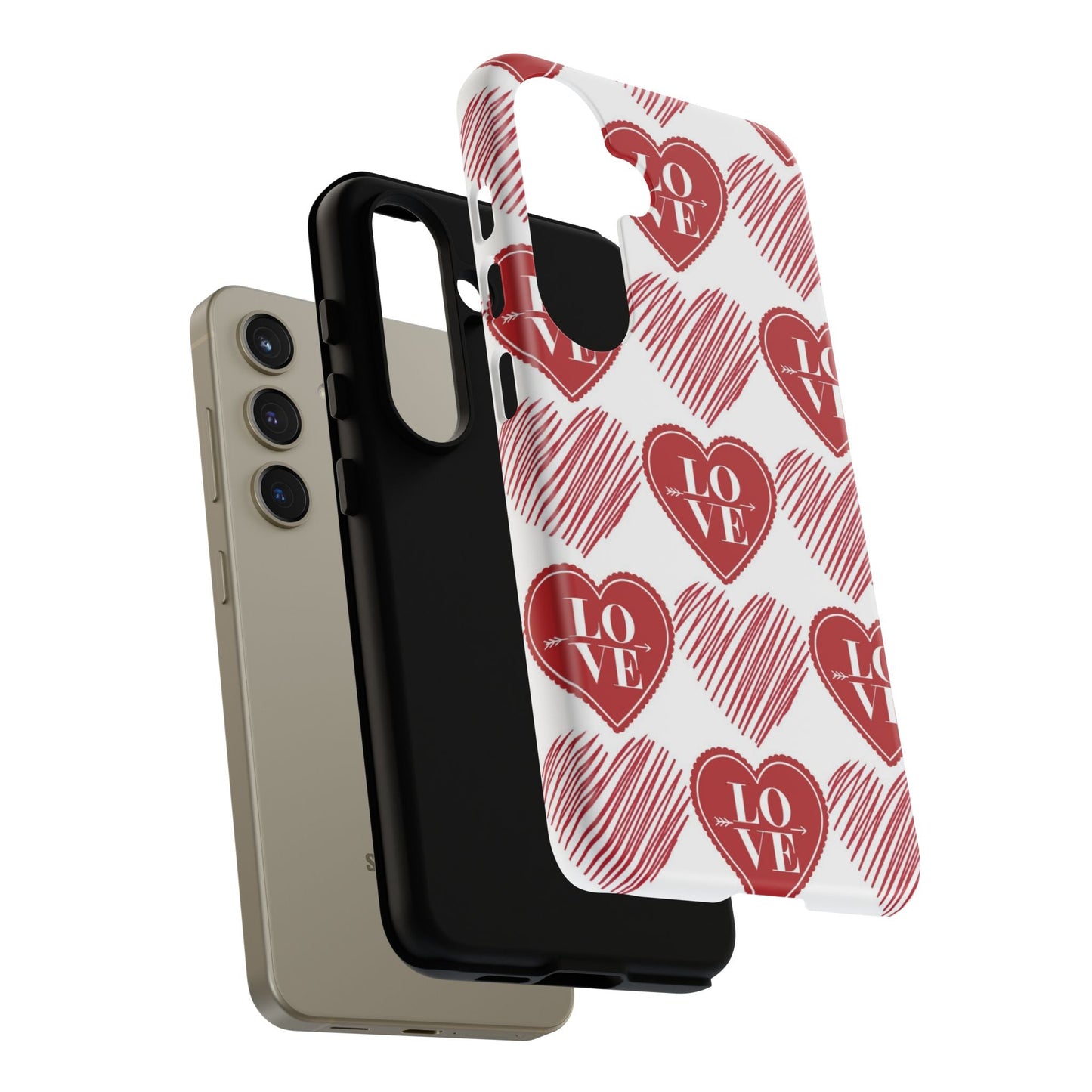 Red Love Heart Pattern – Samsung Galaxy Case - BOGO Cases