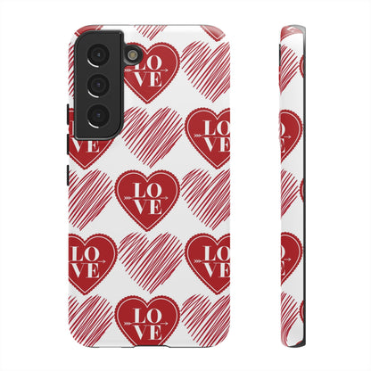 Red Love Heart Pattern – Samsung Galaxy Case - BOGO Cases