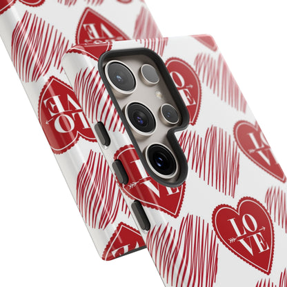 Red Love Heart Pattern – Samsung Galaxy Case - BOGO Cases