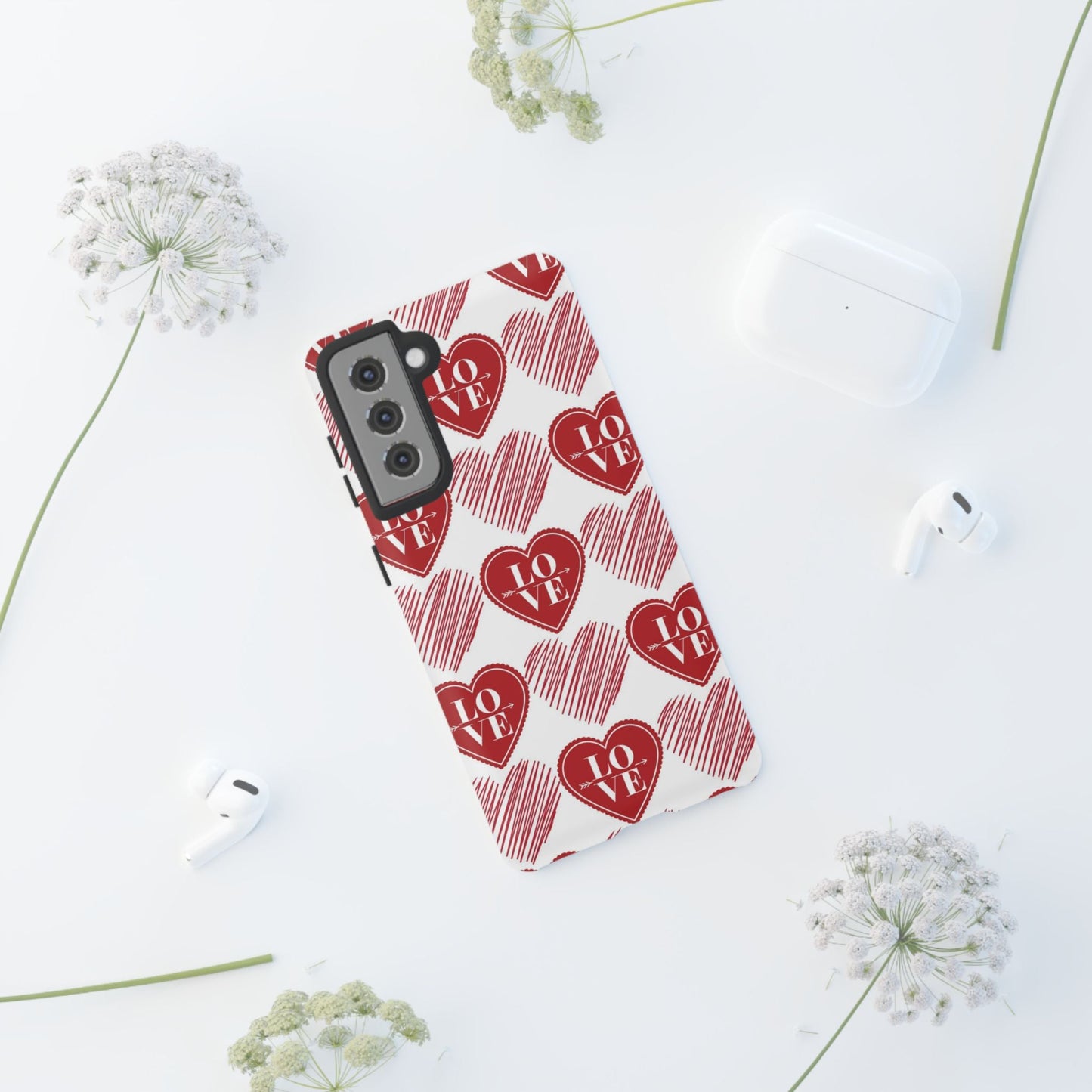 Red Love Heart Pattern – Samsung Galaxy Case - BOGO Cases