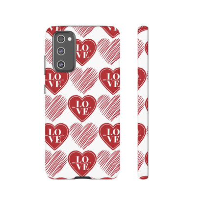 Red Love Heart Pattern – Samsung Galaxy Case - BOGO Cases