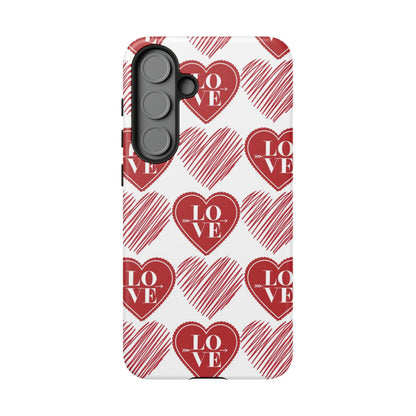 Red Love Heart Pattern – Samsung Galaxy Case - BOGO Cases