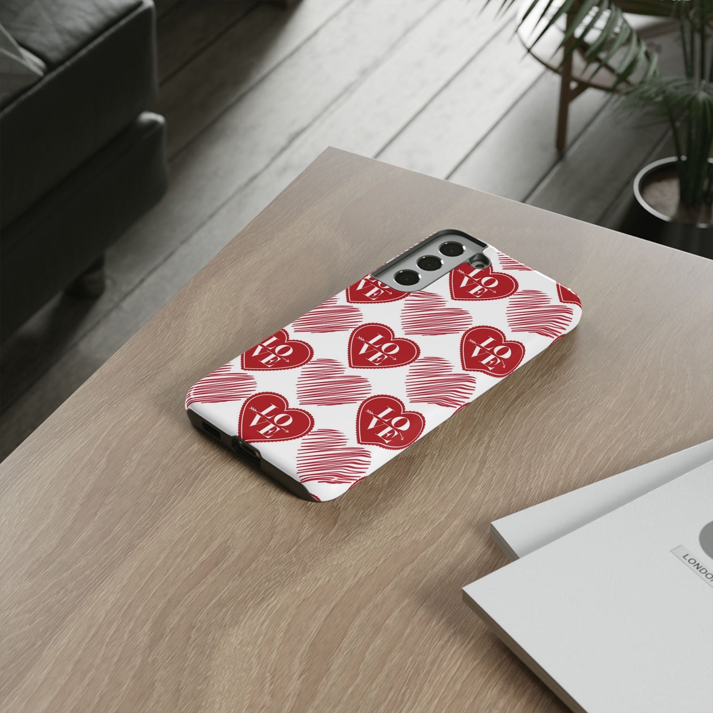 Red Love Heart Pattern – Samsung Galaxy Case - BOGO Cases