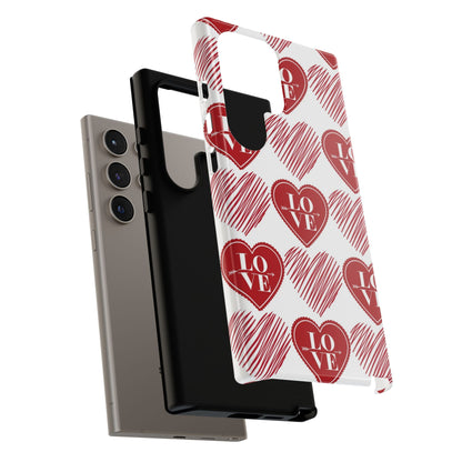 Red Love Heart Pattern – Samsung Galaxy Case - BOGO Cases