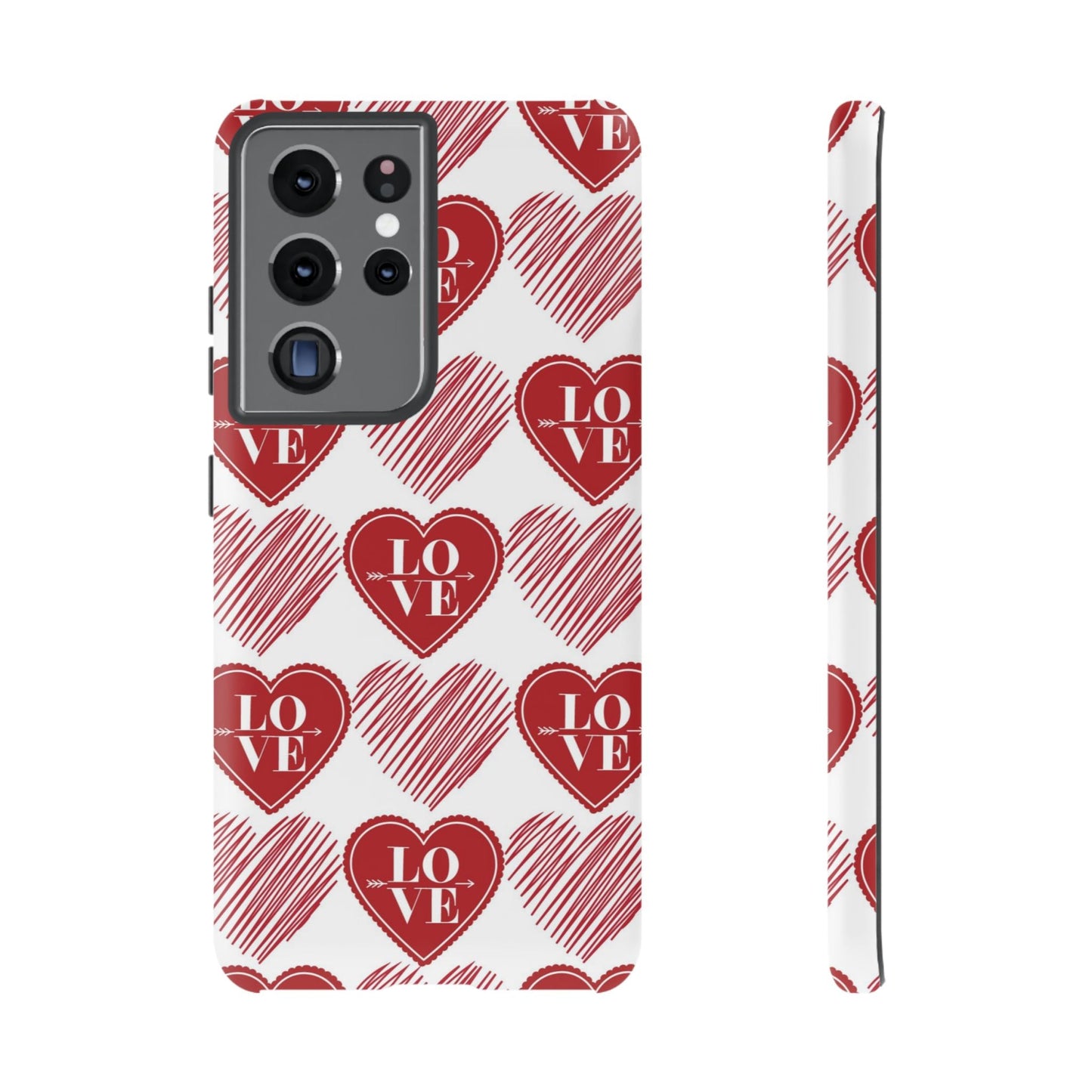 Red Love Heart Pattern – Samsung Galaxy Case - BOGO Cases
