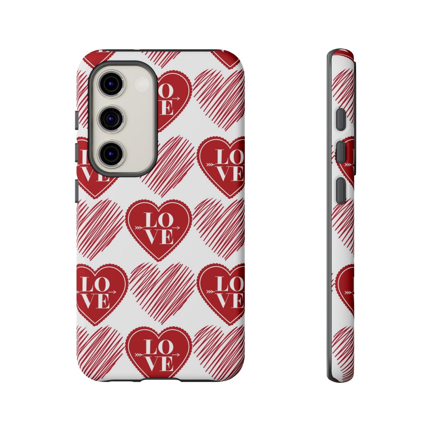 Red Love Heart Pattern – Samsung Galaxy Case - BOGO Cases