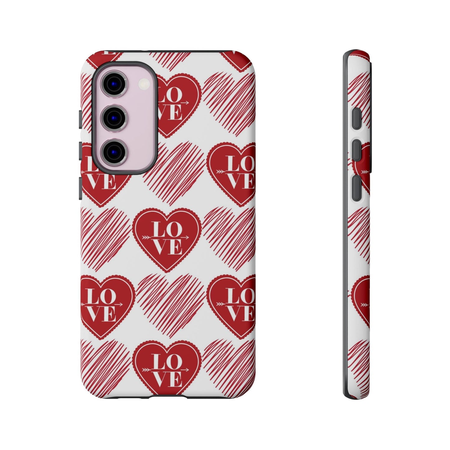 Red Love Heart Pattern – Samsung Galaxy Case - BOGO Cases