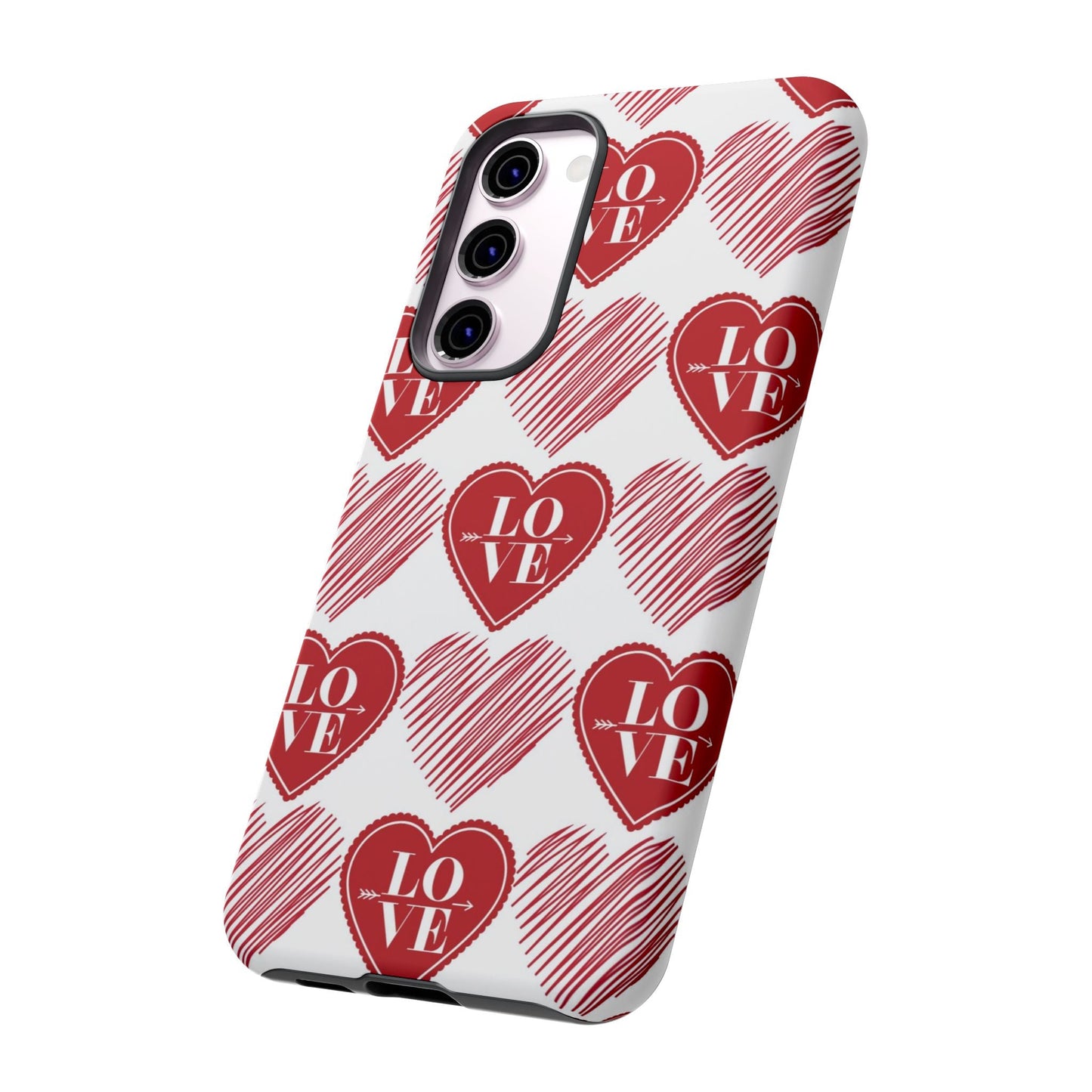 Red Love Heart Pattern – Samsung Galaxy Case - BOGO Cases