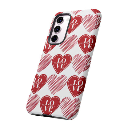 Red Love Heart Pattern – Samsung Galaxy Case - BOGO Cases